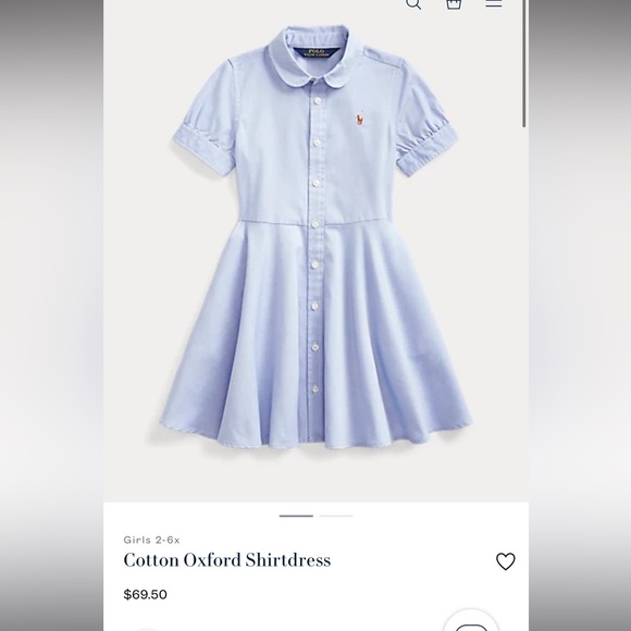 Baby Blue Ralp Lauren Girls Dress - Picture 2 of 2